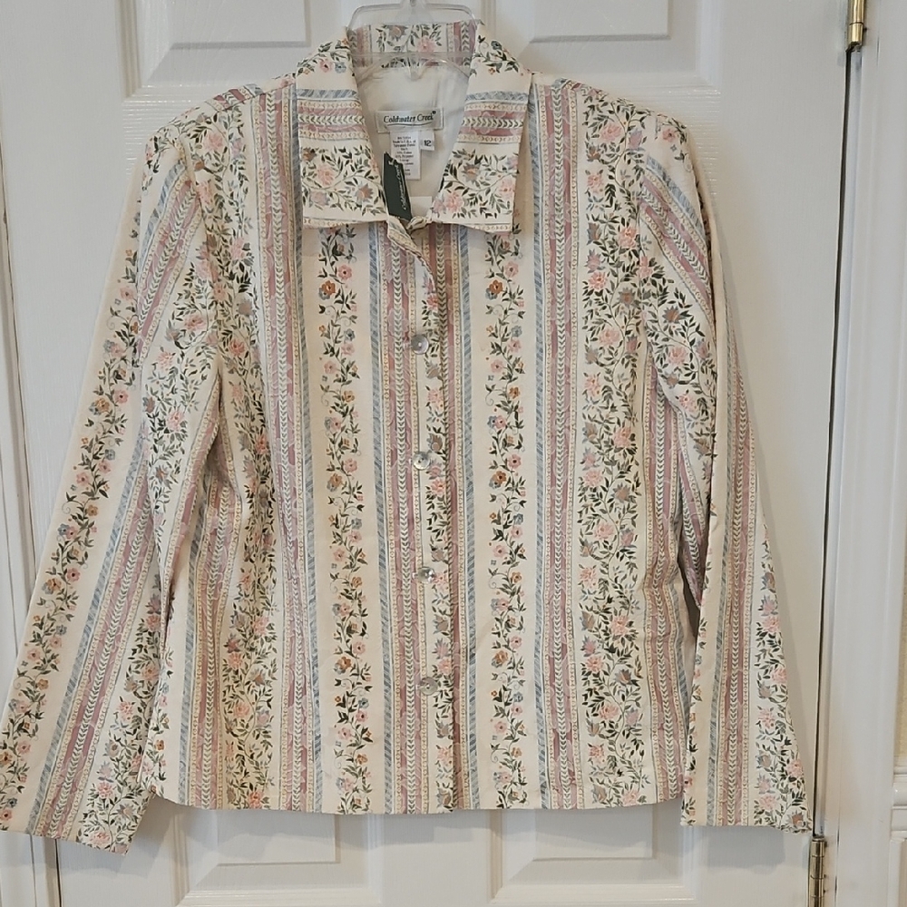 NWT Coldwater Creek Wallpaper Floral Jacket - Sz 12